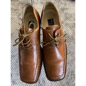 Fratelli Select Men's Leather Lace up Square Toe Dress Shoe Brown SZ 12M